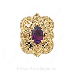 GS265 AMY - 14 Karat Gold Amethyst Slide 